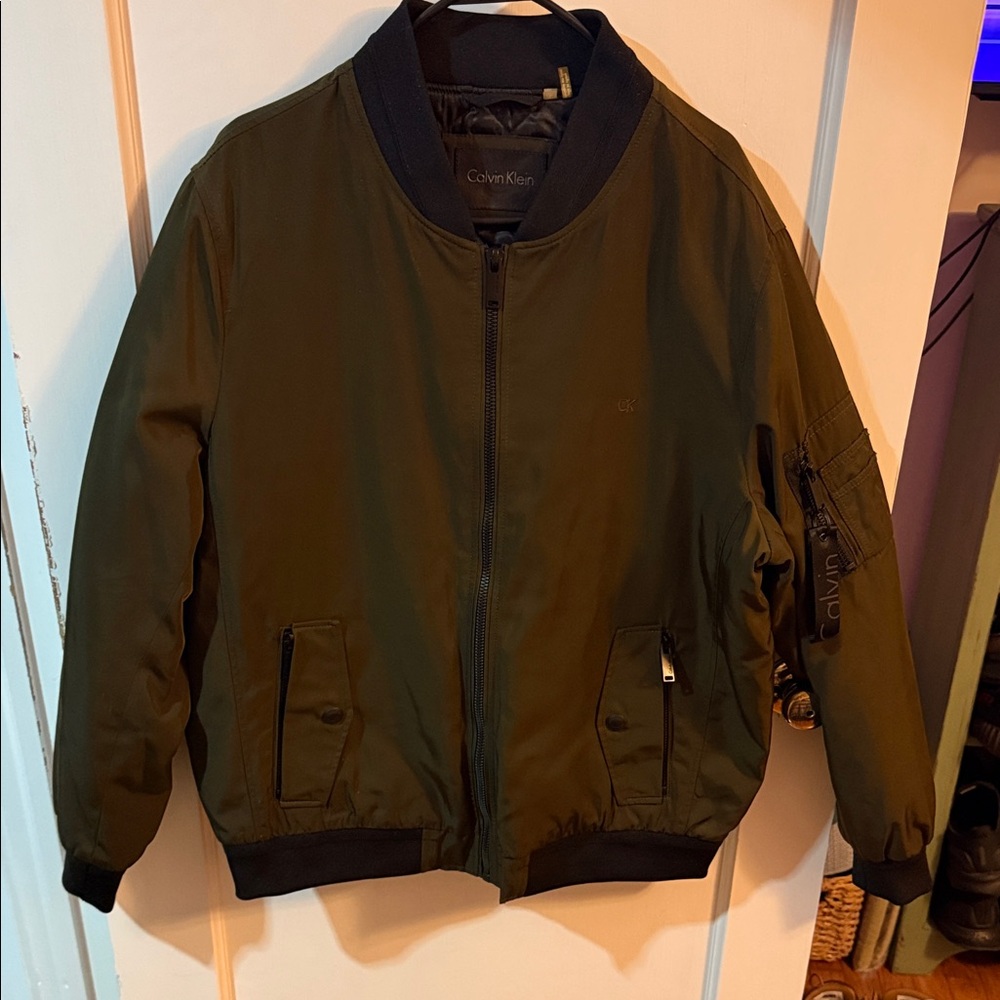 Calvin Klein Olive Bomber Jacket